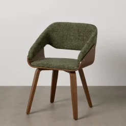 Silla de Madera y Tejido Color Marrón-Verde 614599