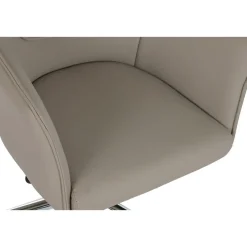 Silla de Oficina Beige con Asiento y Respaldo en PU y Ruedas Metálicas MB-222428