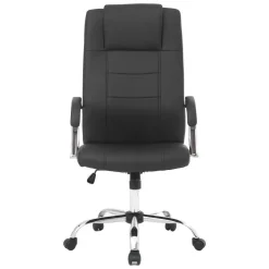 Silla de Oficina con Respaldo Alto Tapizada en Polipiel Negro LUPO