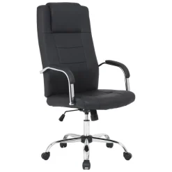 Silla de Oficina con Respaldo Alto Tapizada en Polipiel Negro LUPO