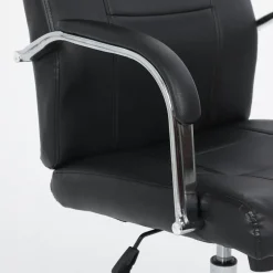 Silla de Oficina con Respaldo Alto Tapizada en Polipiel Negro LUPO
