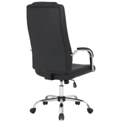 Silla de Oficina con Respaldo Alto Tapizada en Polipiel Negro LUPO