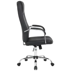 Silla de Oficina con Respaldo Alto Tapizada en Polipiel Negro LUPO