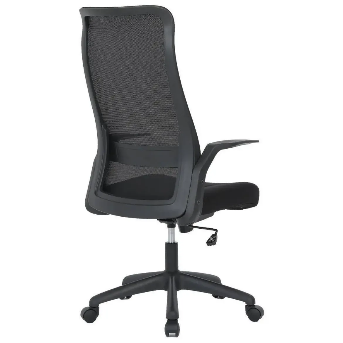 Silla de Oficina con Ruedas Tapizada en Tela y Rejilla Negra MAR