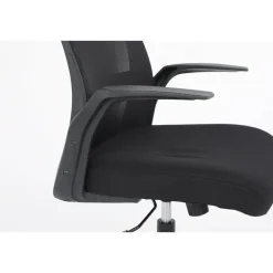 Silla de Oficina con Ruedas Tapizada en Tela y Rejilla Negra MAR