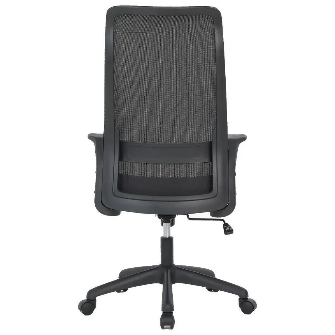 Silla de Oficina con Ruedas Tapizada en Tela y Rejilla Negra MAR