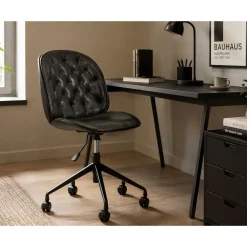 Silla de Oficina de Polipropileno y Metal Color Negro MB-205800