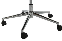 Silla de Oficina en Madera y PU Gris con Ruedas y Reposabrazos Metálicos de 108,5 cm MB-215932