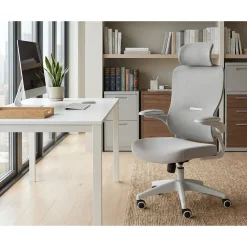 Silla de Oficina Ergonómica Gris con Malla TAYLOR 1054-H