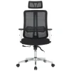 Silla de Oficina Ergonómica Tapizada en Rejilla Negra NEPTUNO