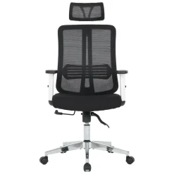 Silla de Oficina Ergonómica Tapizada en Rejilla Negra NEPTUNO