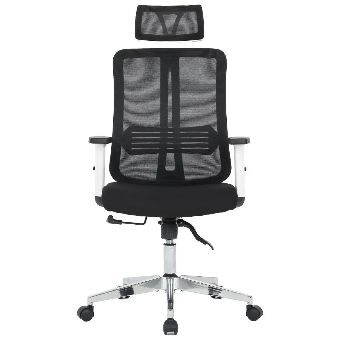 Silla de Oficina Ergonómica Tapizada en Rejilla Negra NEPTUNO