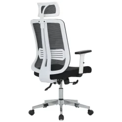 Silla de Oficina Ergonómica Tapizada en Rejilla Negra NEPTUNO