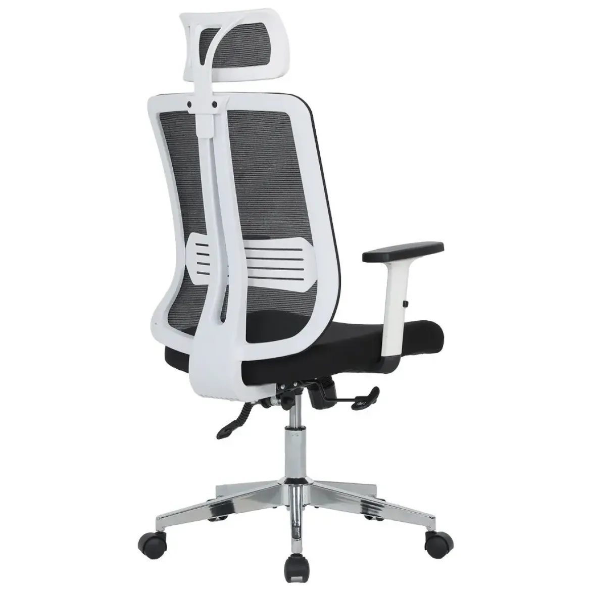 Silla de Oficina Ergonómica Tapizada en Rejilla Negra NEPTUNO
