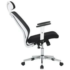 Silla de Oficina Ergonómica Tapizada en Rejilla Negra NEPTUNO