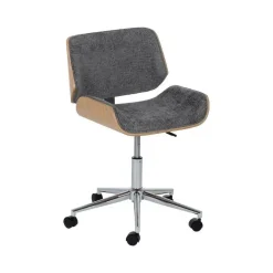 Silla de Oficina Giratoria Gris-Natural con Estructura en Nogal 612641