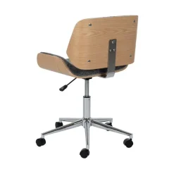 Silla de Oficina Giratoria Gris-Natural con Estructura en Nogal 612641