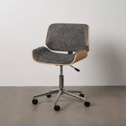 Silla de Oficina Giratoria Gris-Natural con Estructura en Nogal 612641