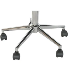 Silla de Oficina Gris con Asiento y Respaldo en PU y Ruedas MetálicasMB-222427