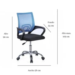 Silla de oficina mod. Sochi con patas cromadas