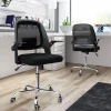 Silla de Oficina Negra con Patas Cromadas BUCAREST