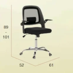 Silla de Oficina Negra con Patas Cromadas BUCAREST
