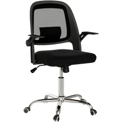 Silla de Oficina Negra con Patas Cromadas BUCAREST