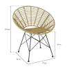 Silla de Ratán Sintético en Color Natural MB-166561