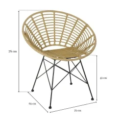 Silla de Ratán Sintético en Color Natural MB-166561