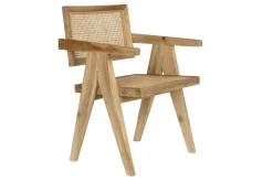 Silla de Teca con Asiento y Respaldo de Ratán MB-199291