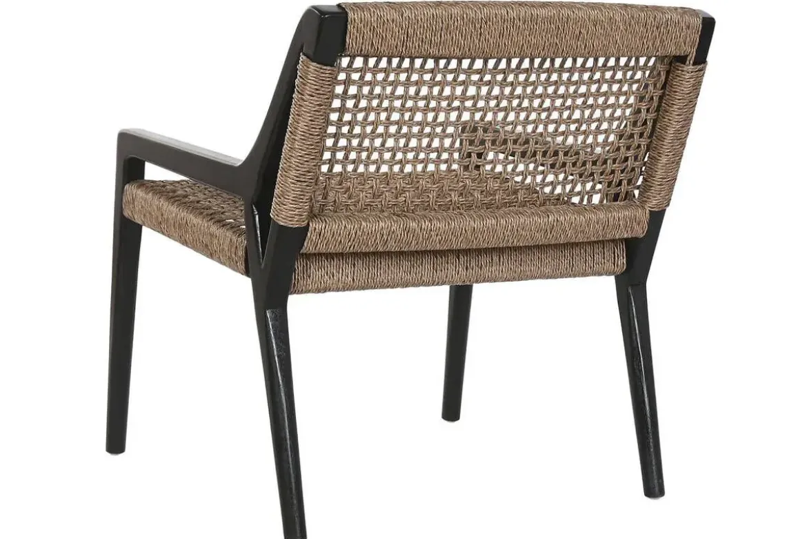 Silla de Teca y Fibra Sintética Negra MB-221571