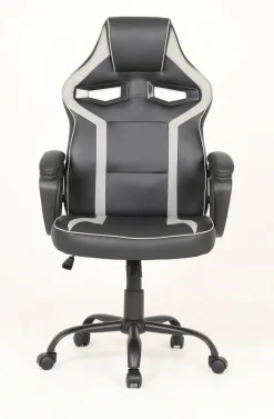 Silla Gaming de Polipiel Negra-Gris con Soporte Lumbar MARTE