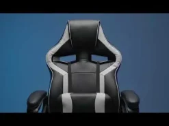 Silla Gaming de Polipiel Negra-Gris con Soporte Lumbar MARTE