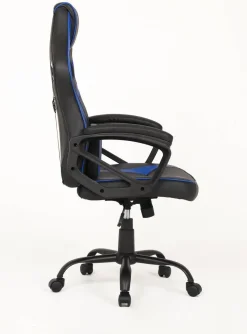 Silla Gaming de Polipiel Negra-Azul con Soporte Lumbar MARTE