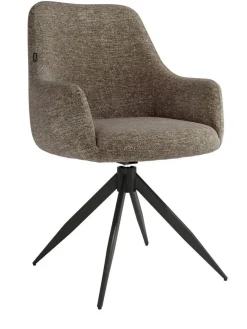 Silla Giratoria de 180° con Respaldo y Asiento Tapizados y Patas de Metal MONTREAL