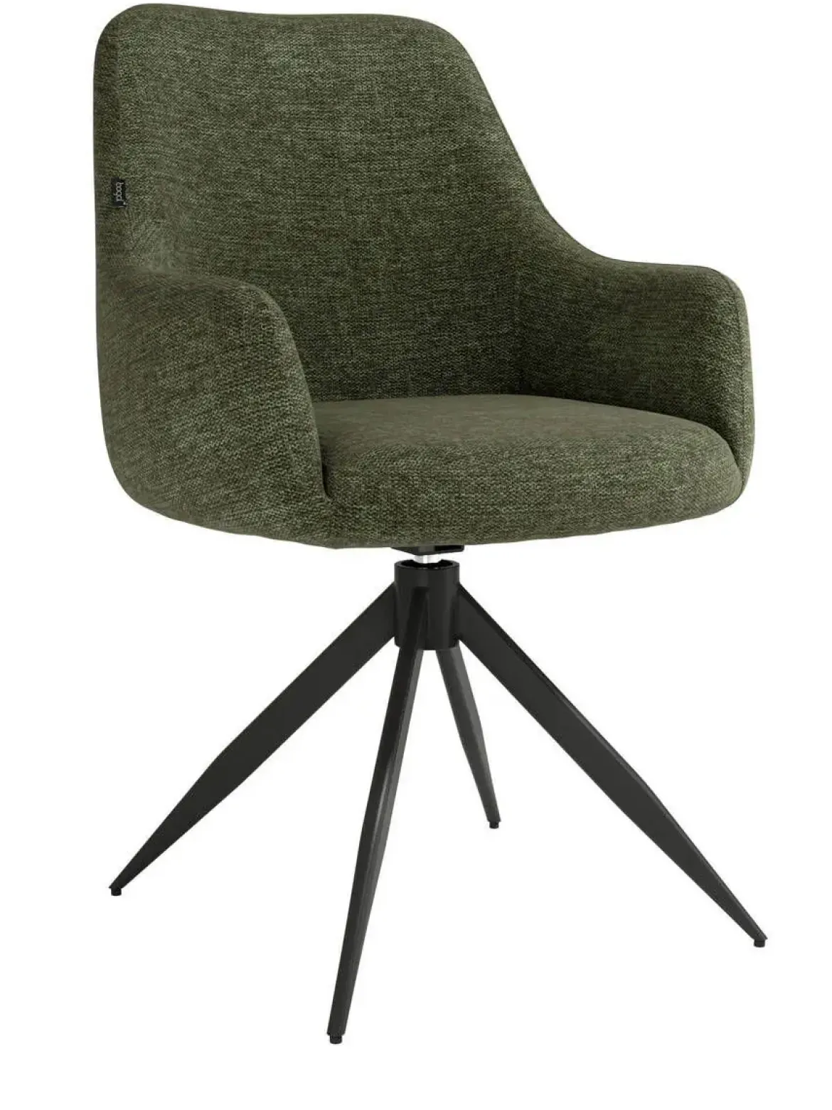 Silla Giratoria de 180° con Respaldo y Asiento Tapizados y Patas de Metal MONTREAL