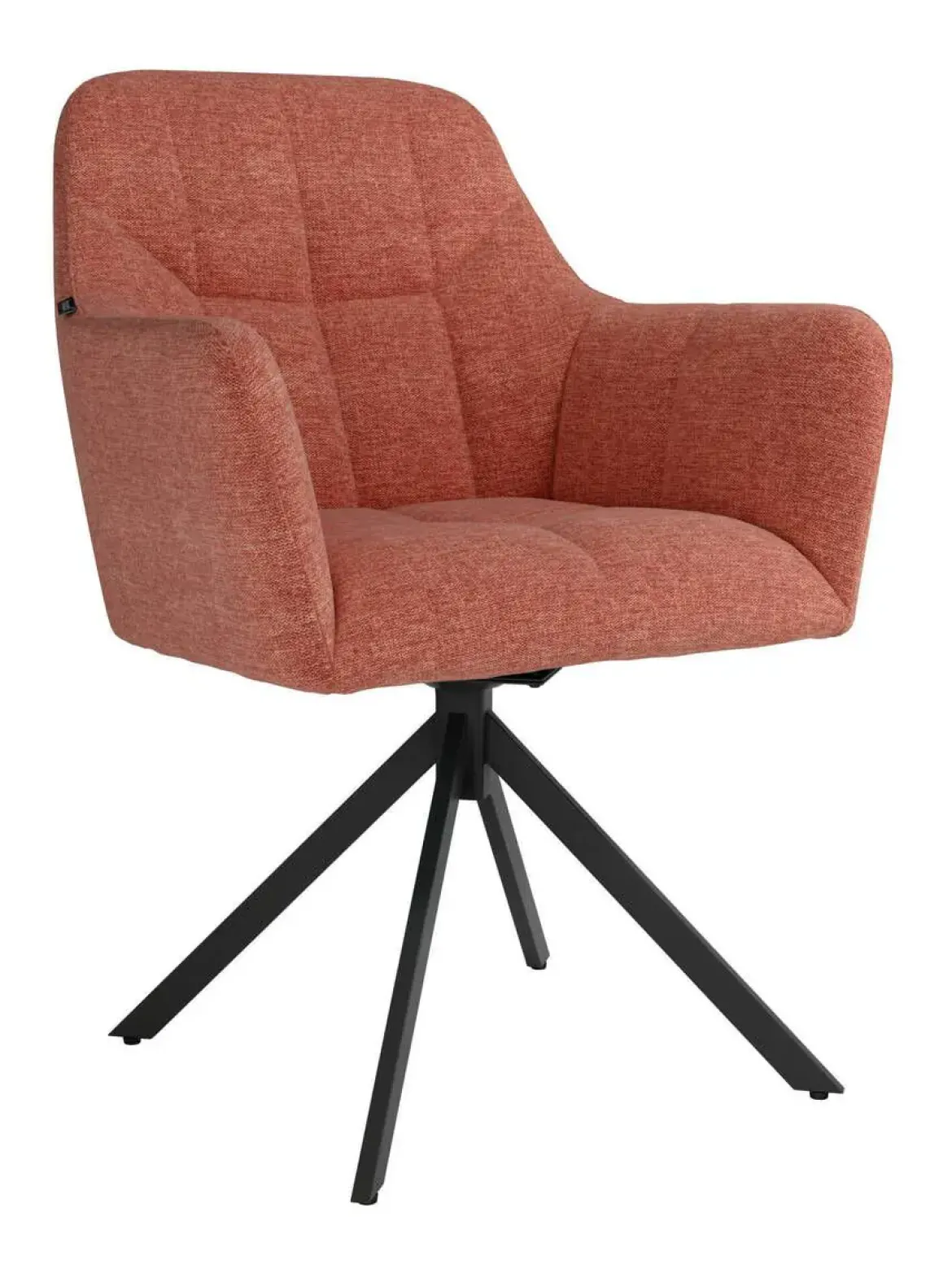 Silla Giratoria de 180° con Respaldo y Asiento Tapizados y Patas de Metal BÉRGAMO