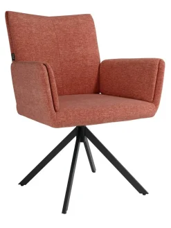 Silla Giratoria de 180° con Respaldo y Asiento Tapizados y Patas de Metal MODENA