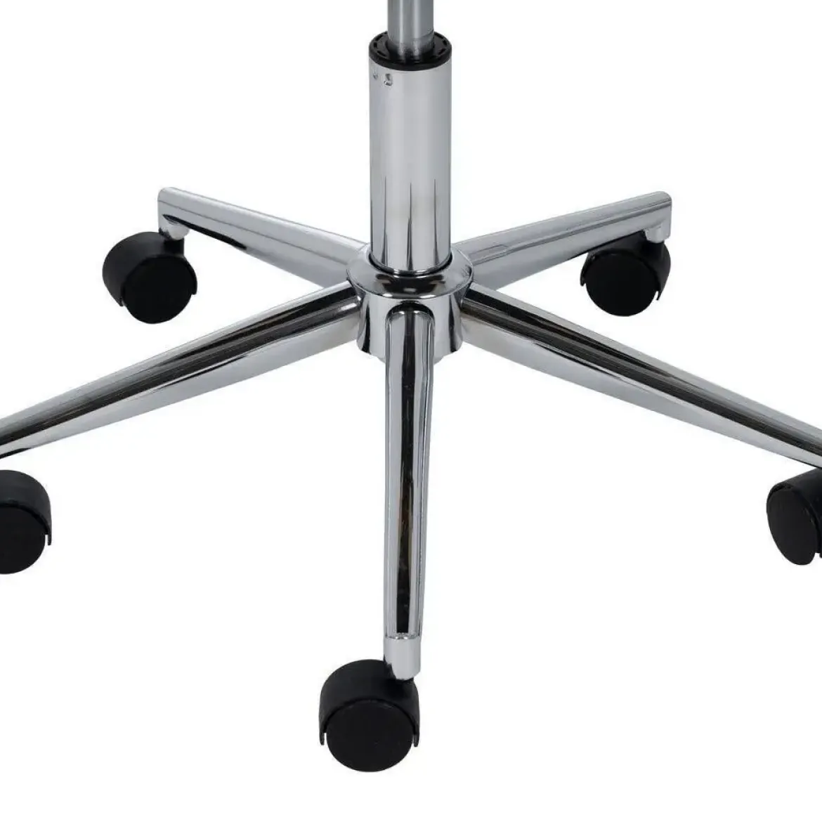Silla Giratoria Gris-Natural con Patas de Nilón y Respaldo en Nogal 612639