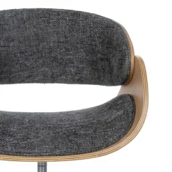 Silla Giratoria Gris-Natural con Patas de Nilón y Respaldo en Nogal 612639