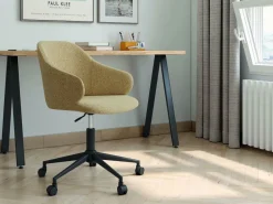 Silla giratoria tapizada con patas metálicas negras GLASGOW