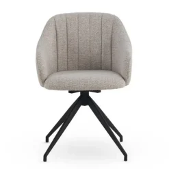 Silla Giratoria Tapizada en Chenilla con Patas de Metal GABAR