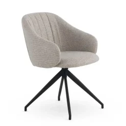 Silla Giratoria Tapizada en Chenilla con Patas de Metal GABAR