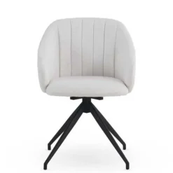 Silla Giratoria Tapizada en Chenilla con Patas de Metal GABAR