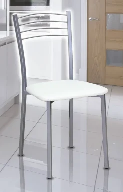Silla Metálica de Cocina Tapizada en Polipiel 20