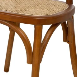Silla Miel de Madera de Olmo con Respaldo Alto 44,5 cm 612650