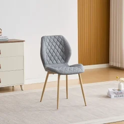 Sillas de Comedor Tapizadas Juego de 4 con Patas Metálicas SELMA