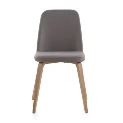 Silla tapizada en Lino con patas de Roble Natural GABAR 8327