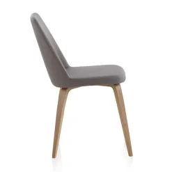 Silla tapizada en Lino con patas de Roble Natural GABAR 8327
