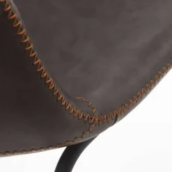 Silla tapizada en marrón con base de metal negra GABAR 10753/1